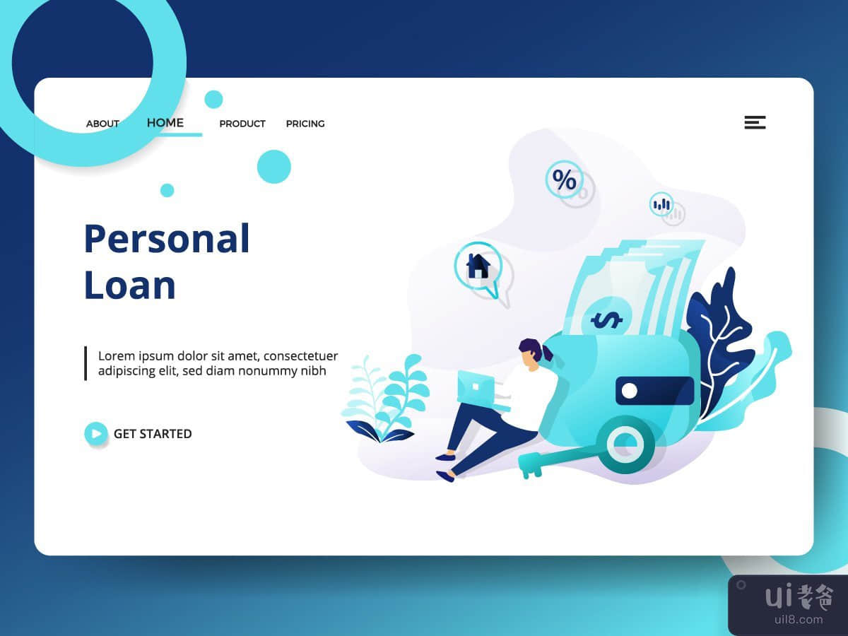 Landing page template of Personal Loan