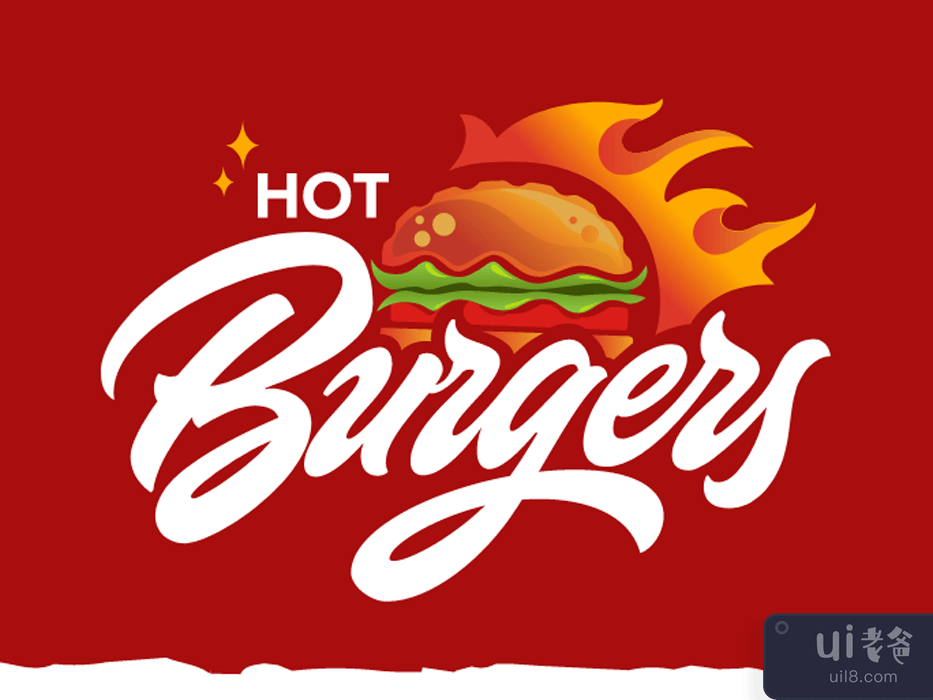 热汉堡标志 | Adobe Xd(Hot Burgers Logo | Adobe Xd)插图