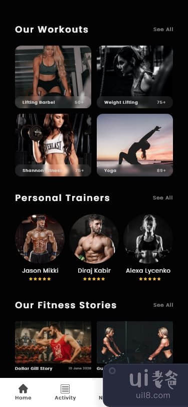 Fitness Gym 移动应用程序 UI 套件(Fitness Gym Mobile App UI Kit)插图2
