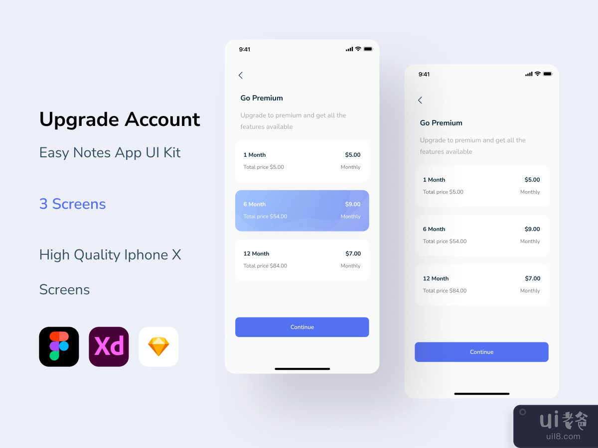 Upgrade Account UI Screen