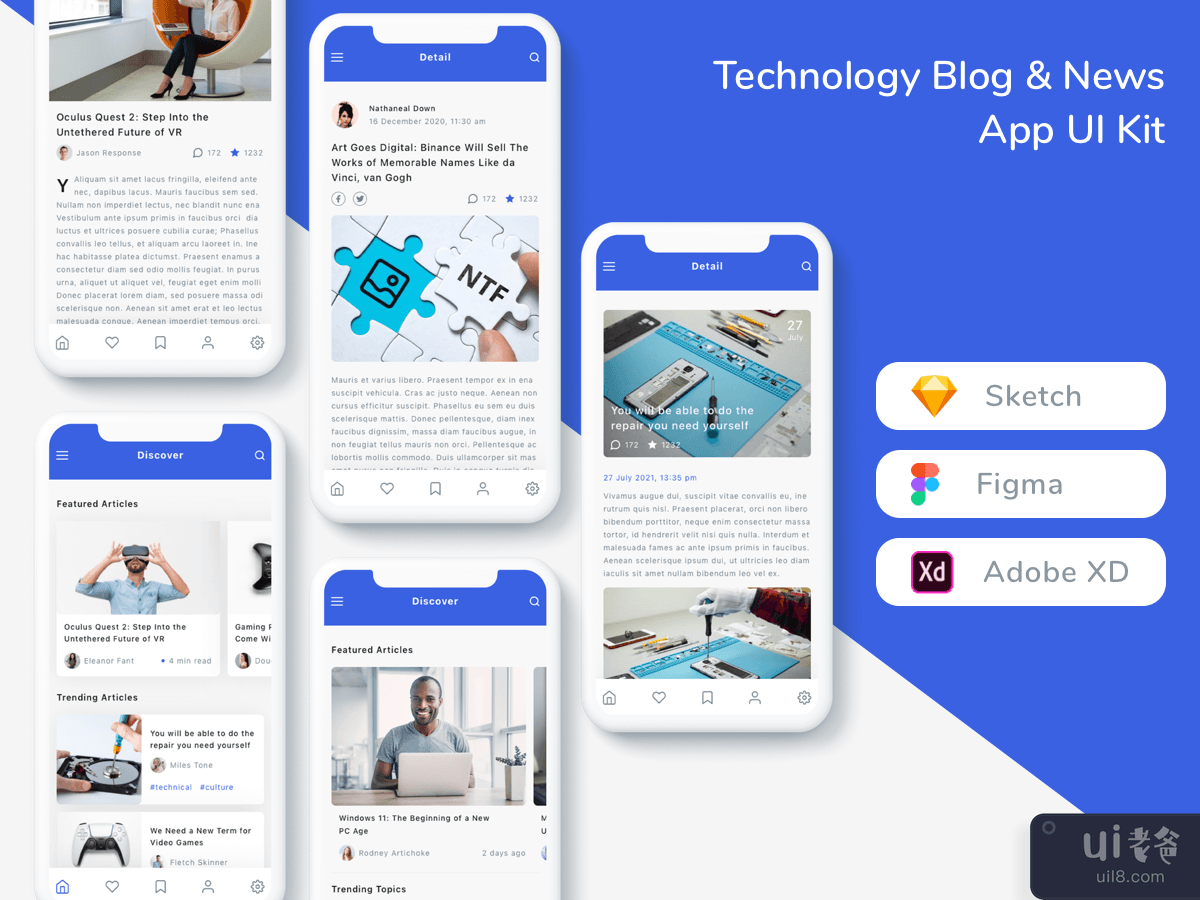 Technology Blog & News App UI Kit