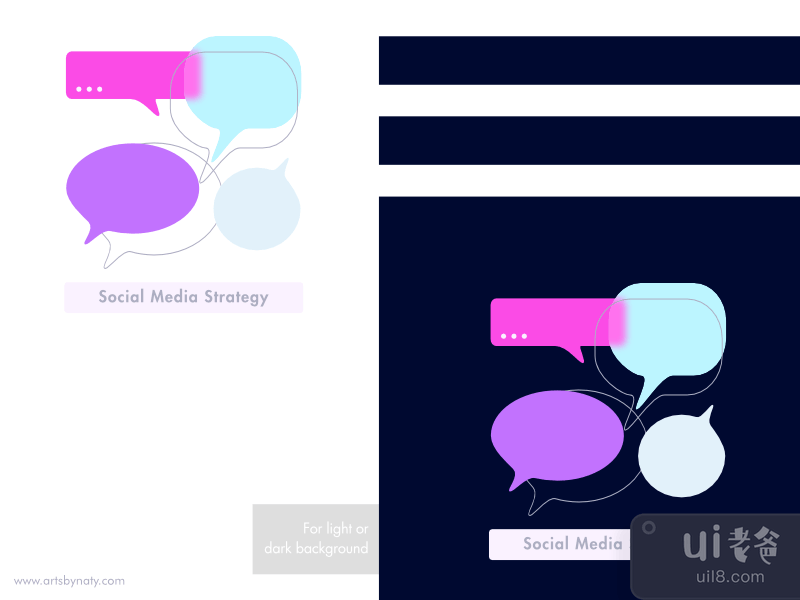 商业中的粉红色 |软 UI 图标集。(Pink In Business | Soft UI icons set.)插图2
