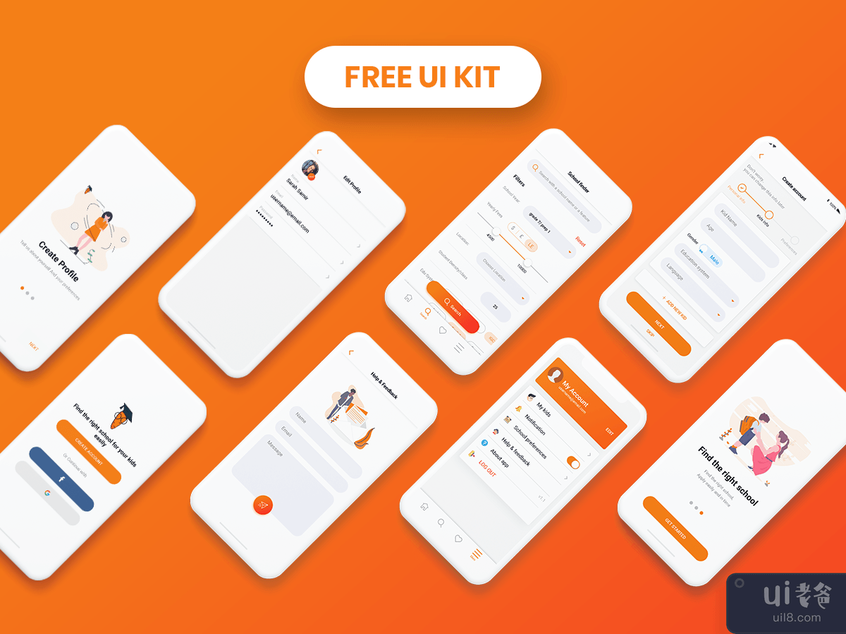 School Finder App - UI kit