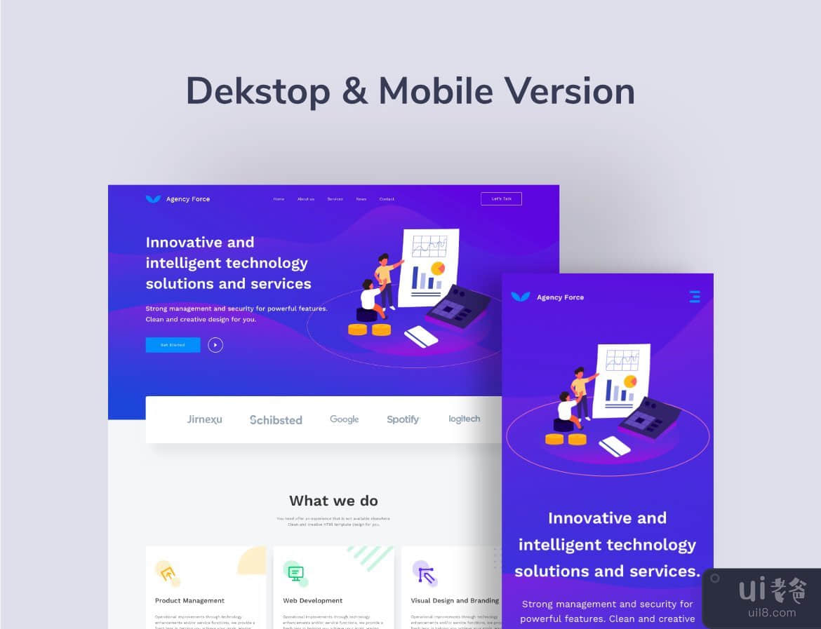 代理力量 - 公司简介网站模板(Agency Force - Company Profile Website Template)插图3