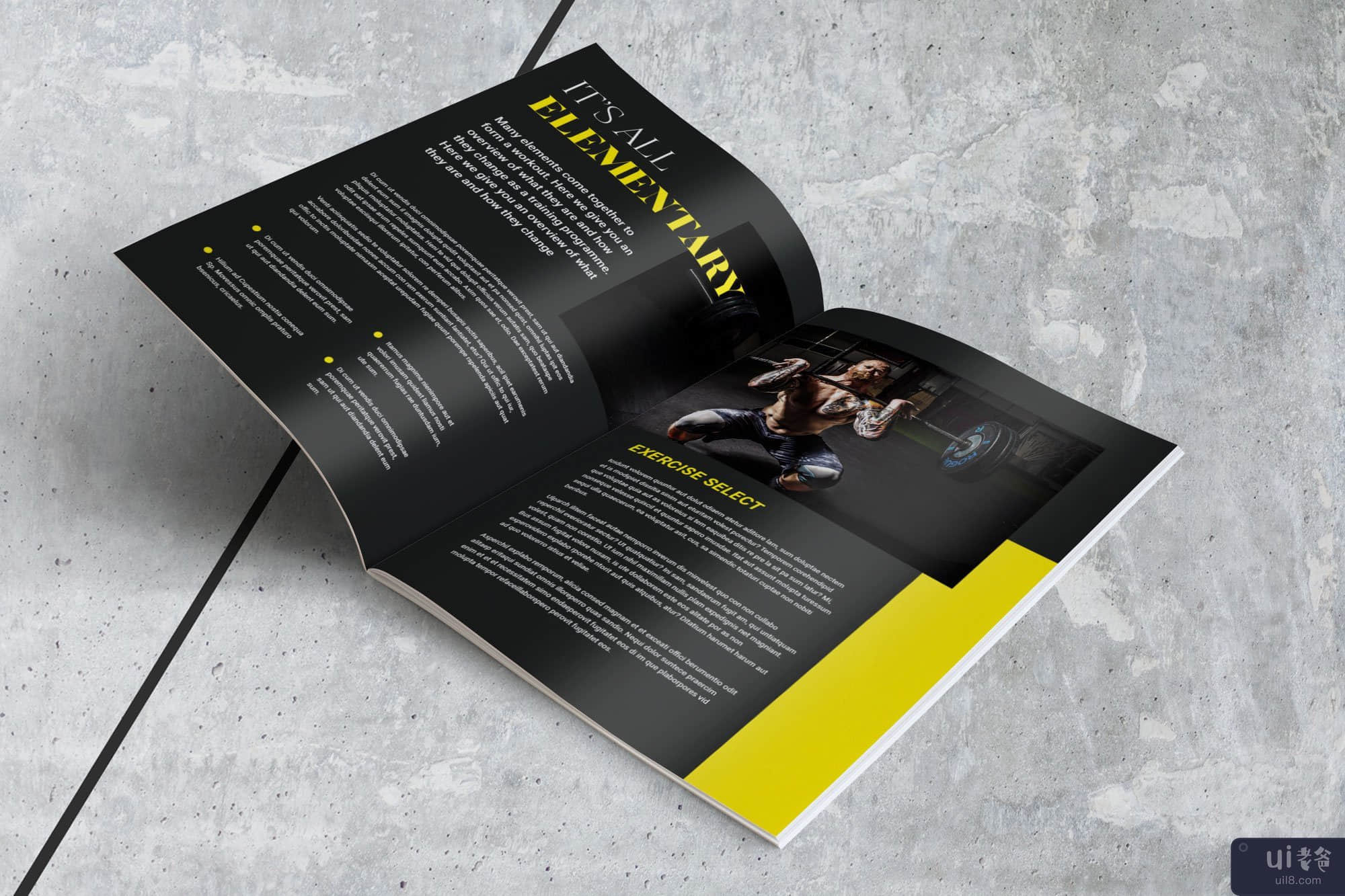 健身双折宣传册模板(Fitness Bi fold Brochure Template)插图8