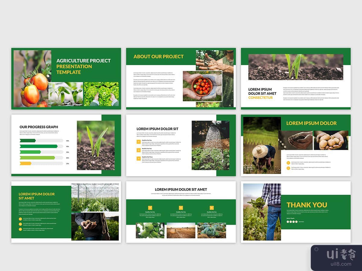 农业项目介绍和农业滑块模板(Agriculture project presentation and farming slider template)插图