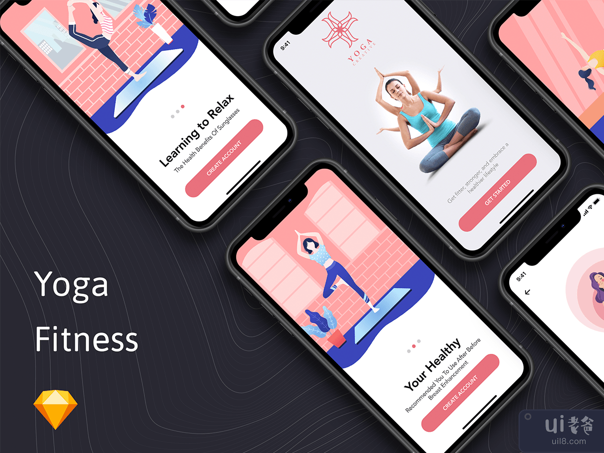 Yoga Fitness App - Onboarding Concept 