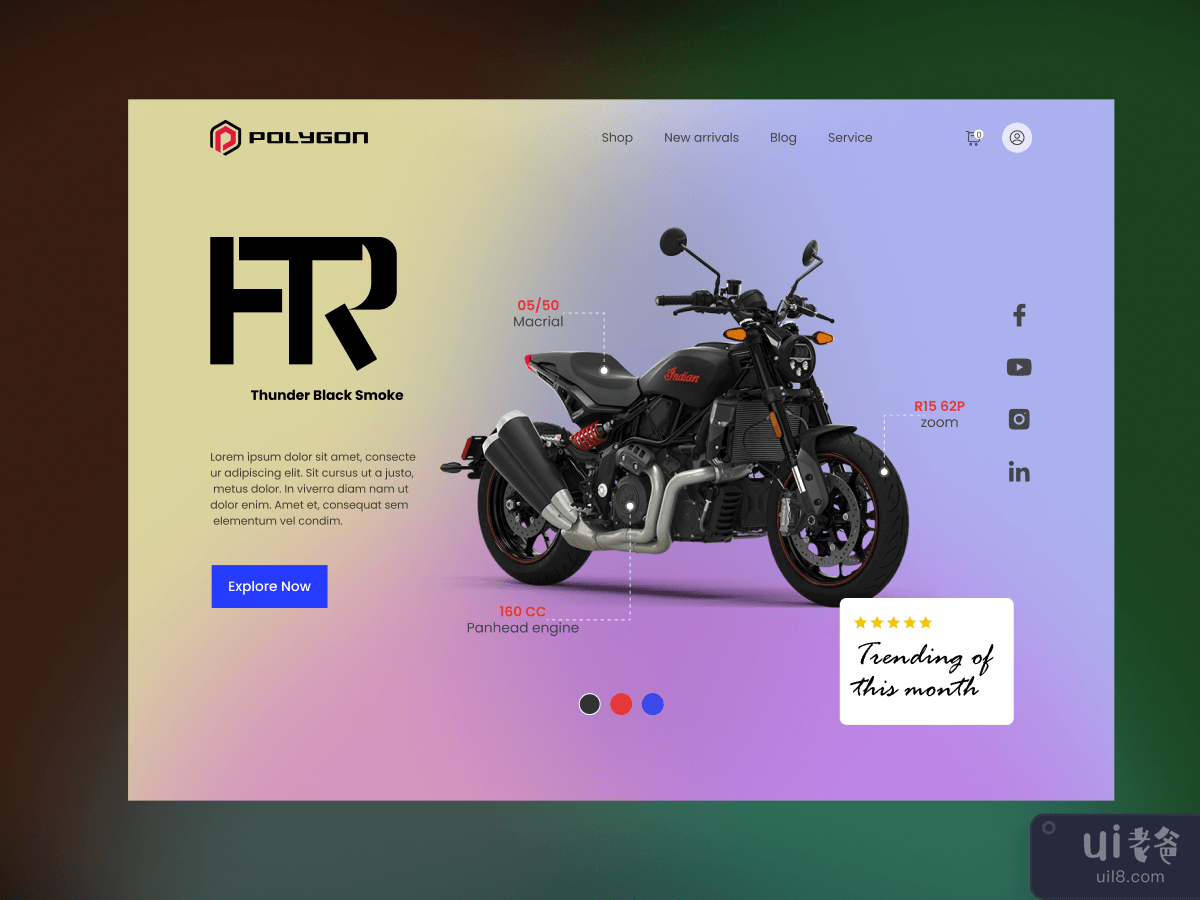 摩托车网站登陆页面(Motorbike Website Landing Page)插图