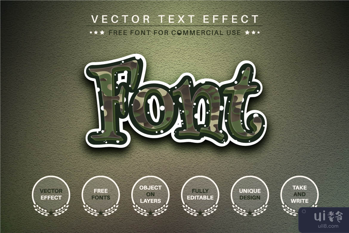 战争 - 可编辑的文字效果，字体样式(War - Editable Text Effect, Font Style)插图2