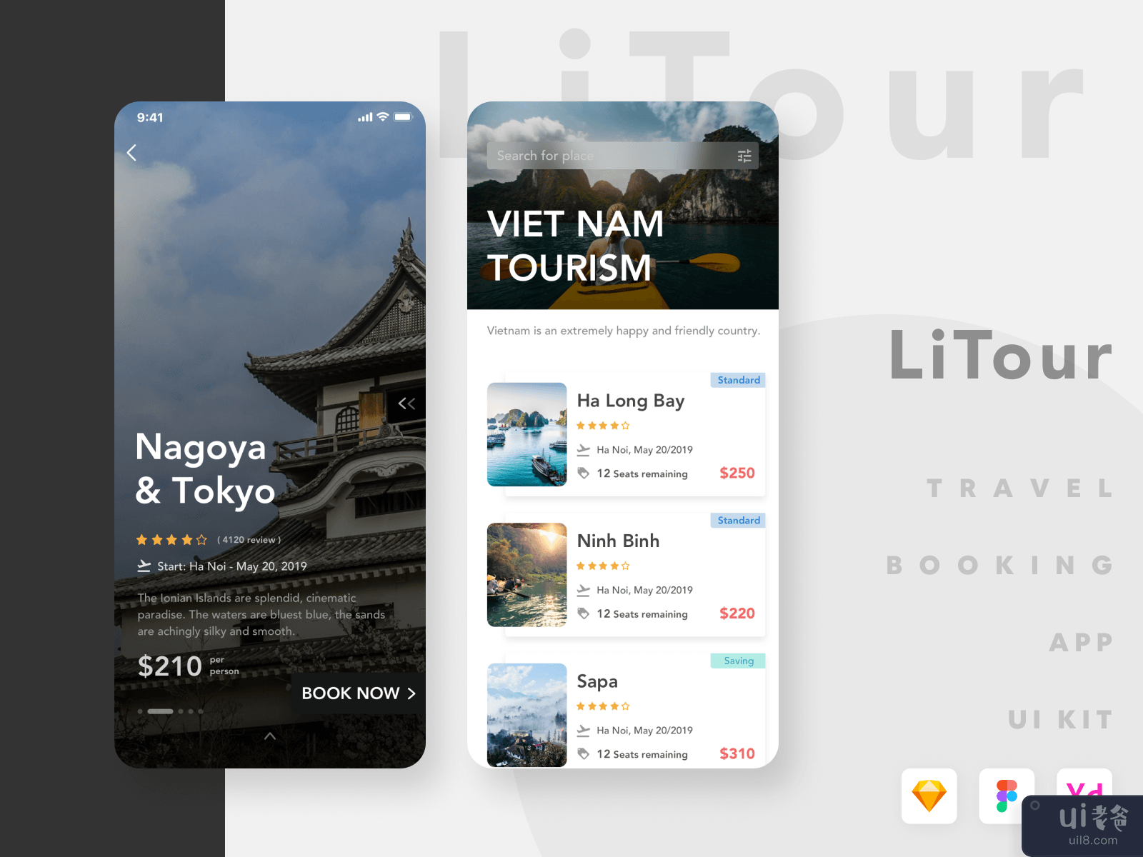 LiTour - Travel Booking App UI Kit #4
