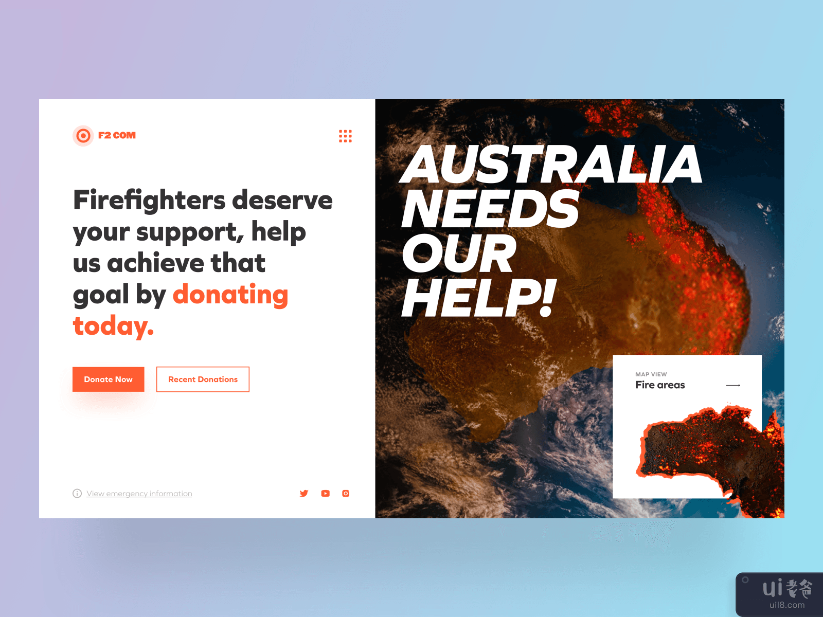 Landing Page: Donations for Australia, They Need O