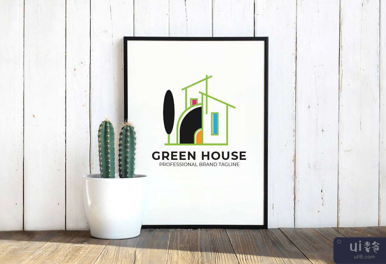 房地产标志 - 绿屋(Real Estate Logo - Green House)插图2