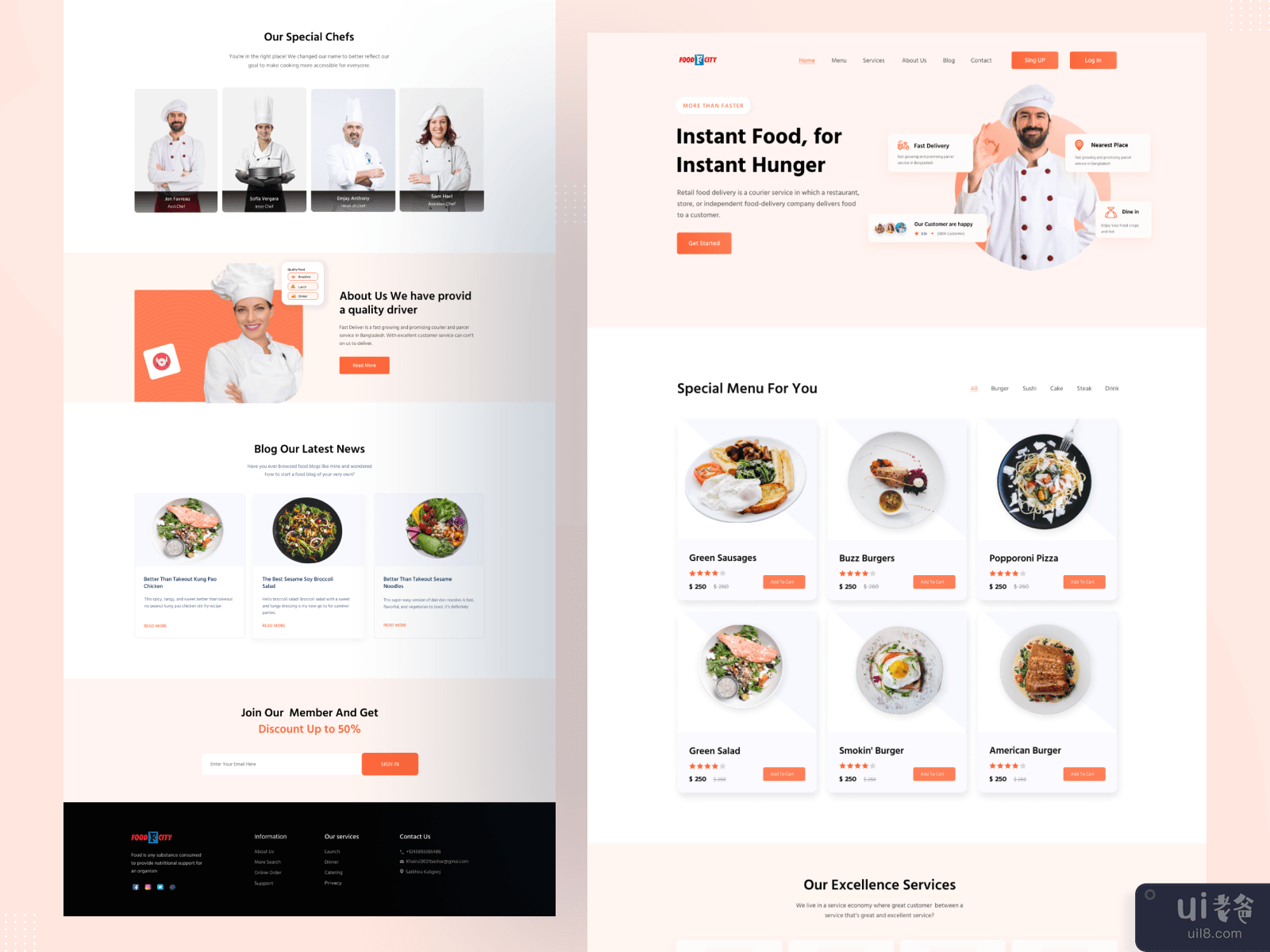 Food Landing Page - Ui design
