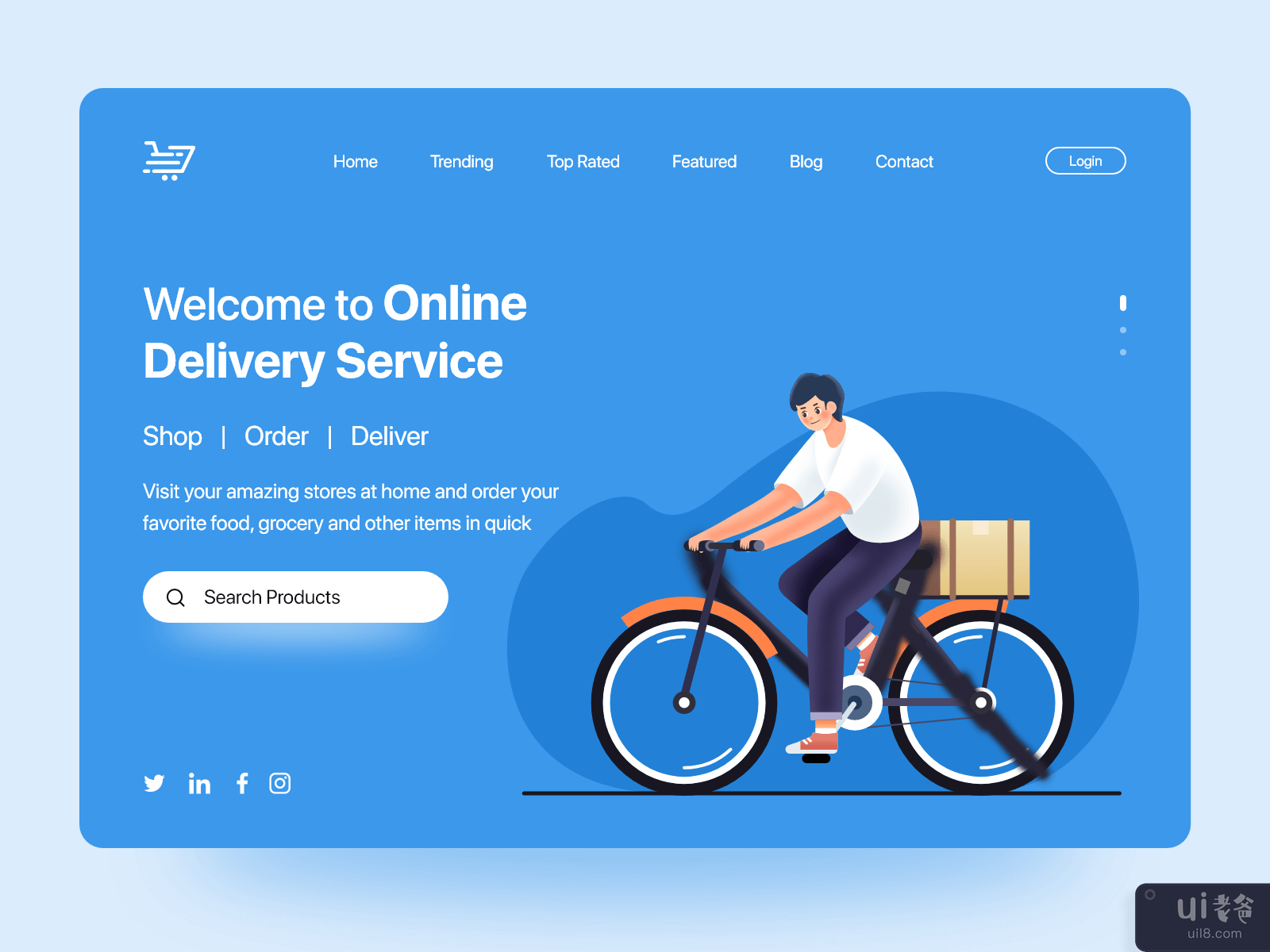 Online Delivery Service Landing Page Design v.3