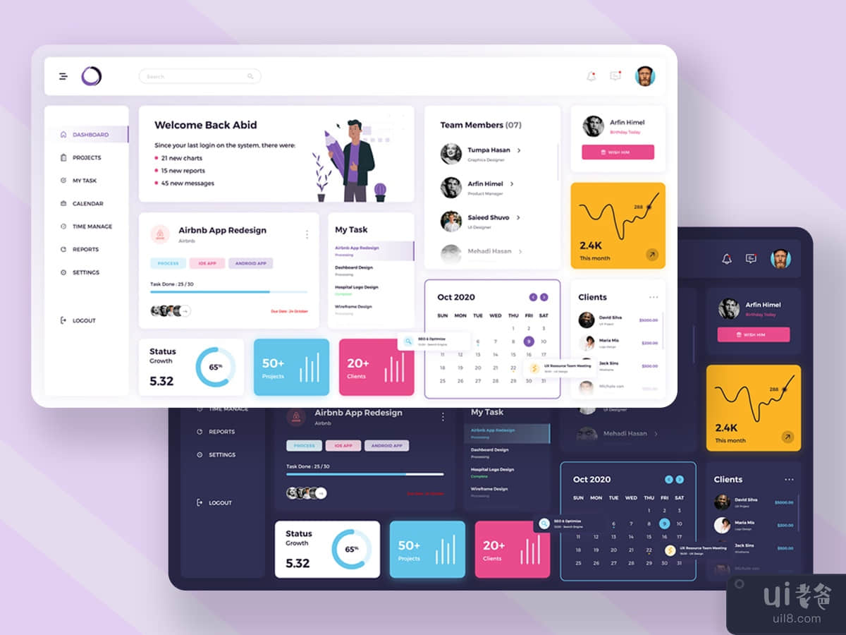 Team Management Dashboard UI Design