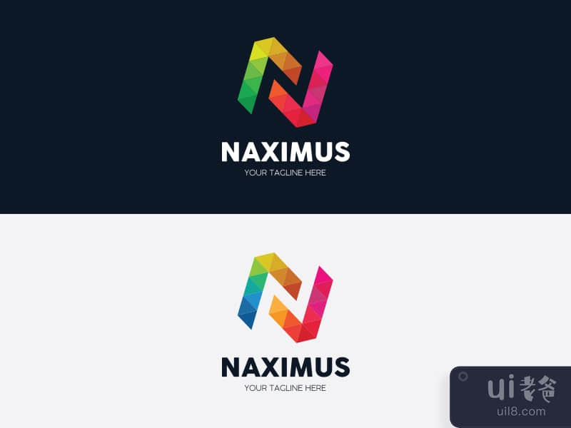 letter n colorful logo design template