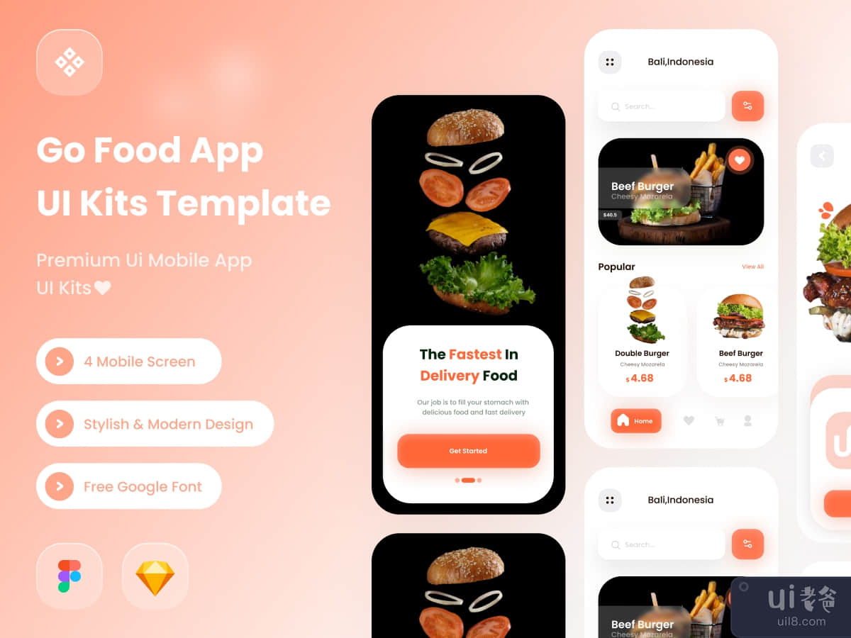 Go Food app ui kits template