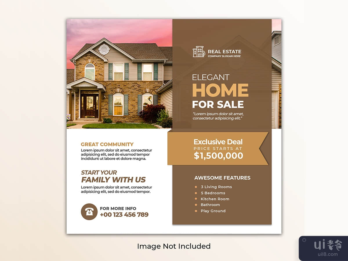 social media real estate web banner post template 