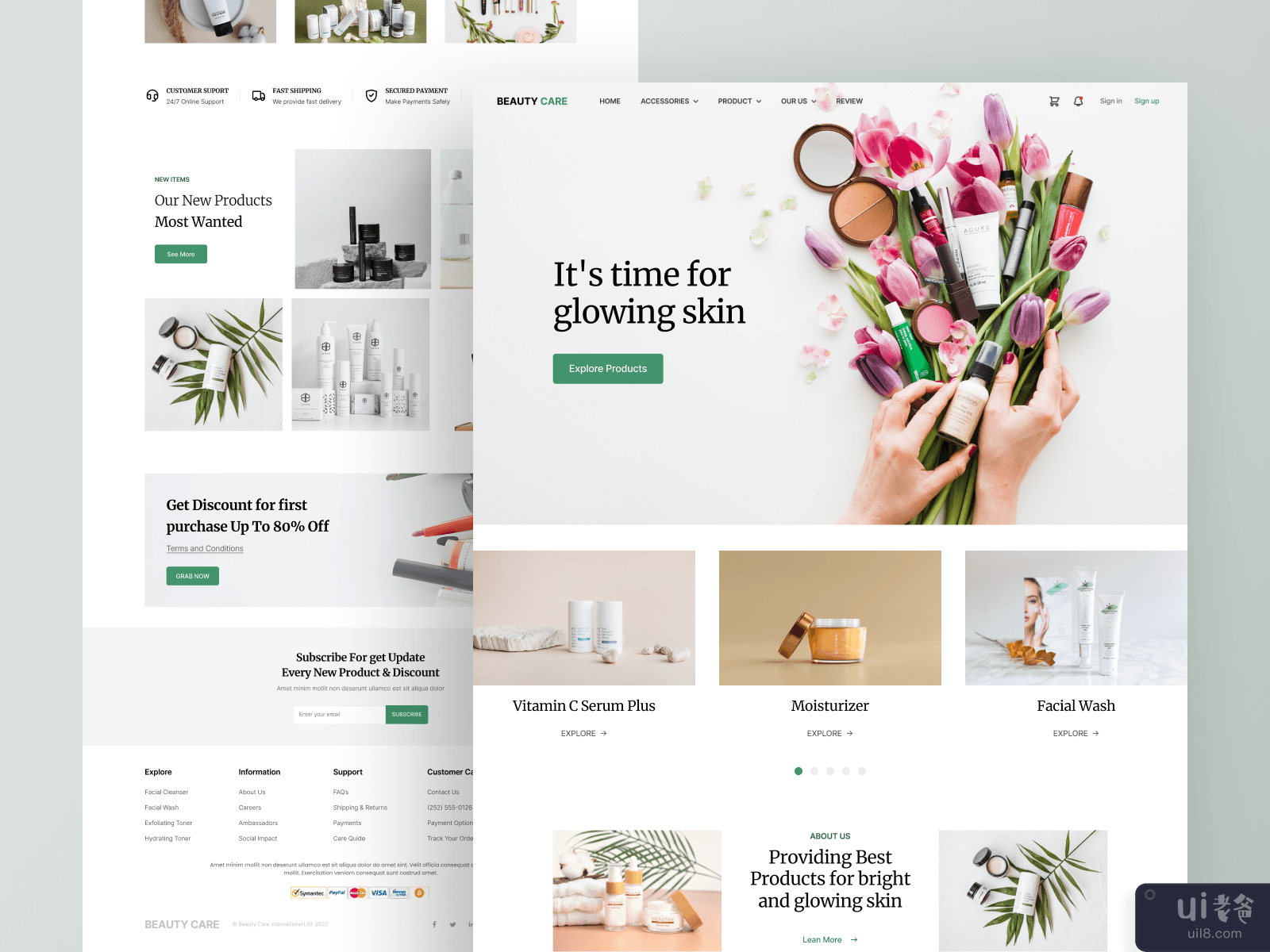 Beauty Care Skincare Product Landing Page