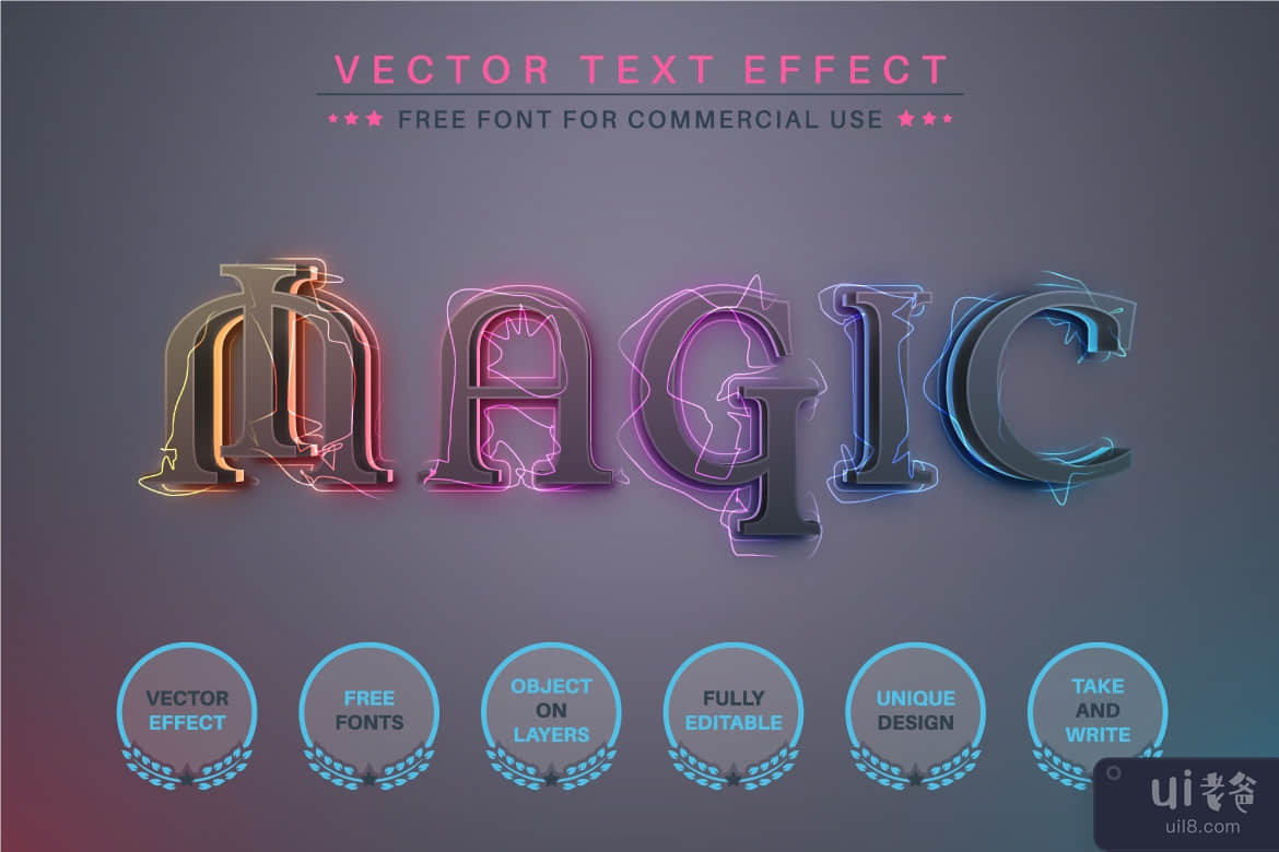 Super Lightning - 可编辑的文字效果，字体样式(Super Lightning - Editable Text Effect, Font Style)插图2