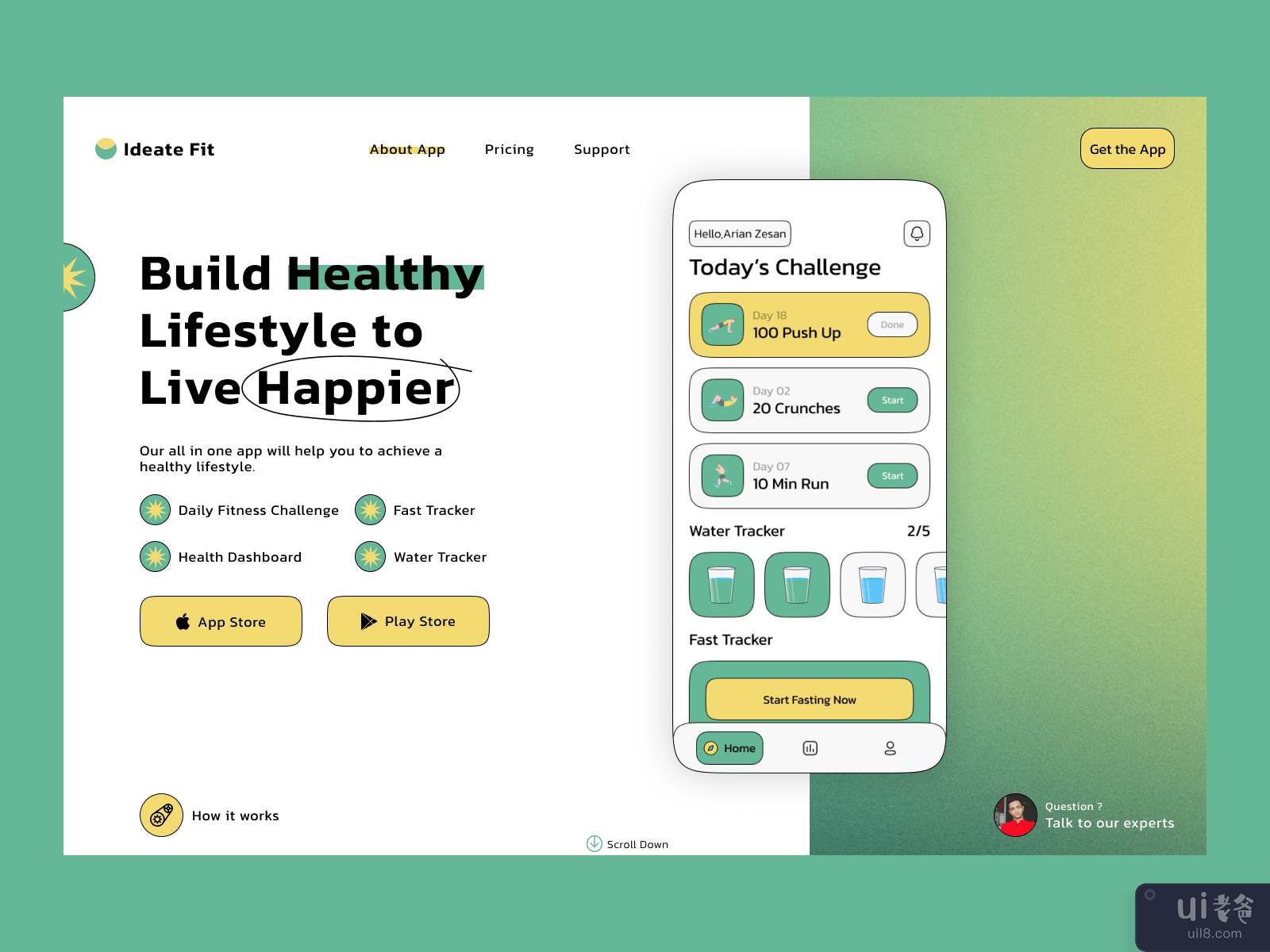 Health and Fitness Landing page
