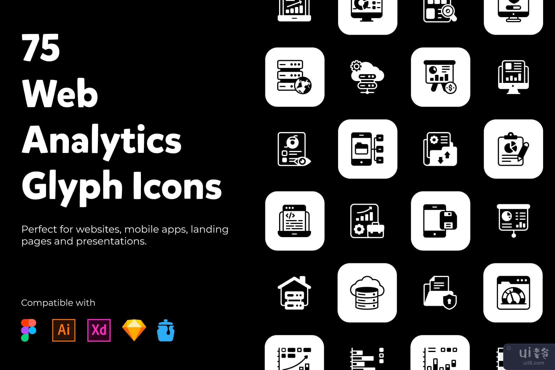 Web 分析实体图标包(Web Analytics Solid Icons Pack)插图6