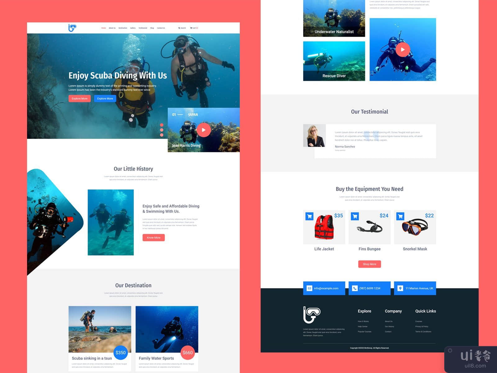 Scuba Diving Landing Page