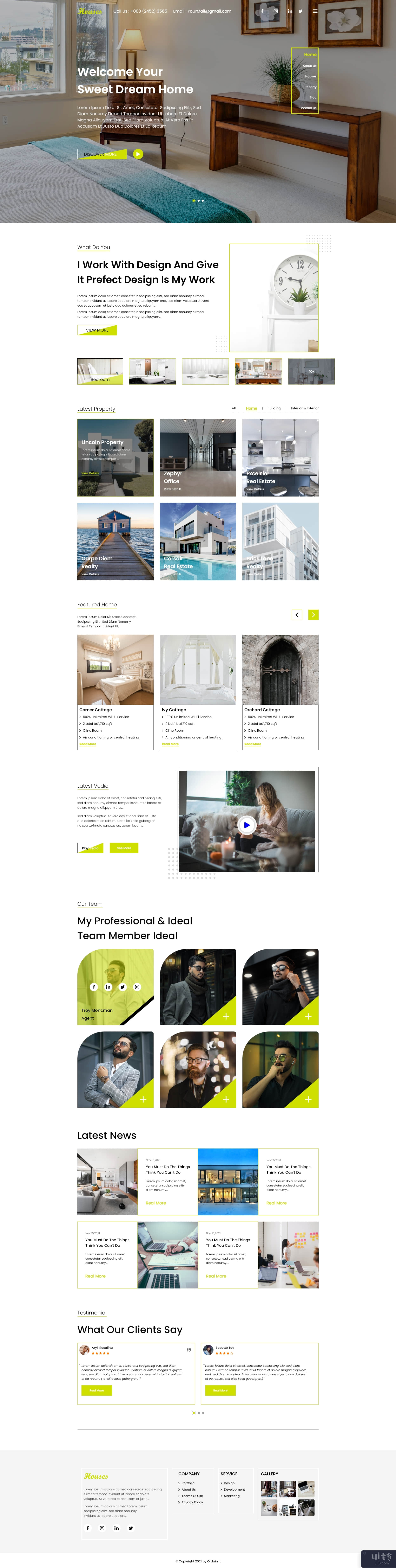 房地产登陆页面网页模板设计 V-4(Real Estate Landing Page Web Template Design V-4)插图