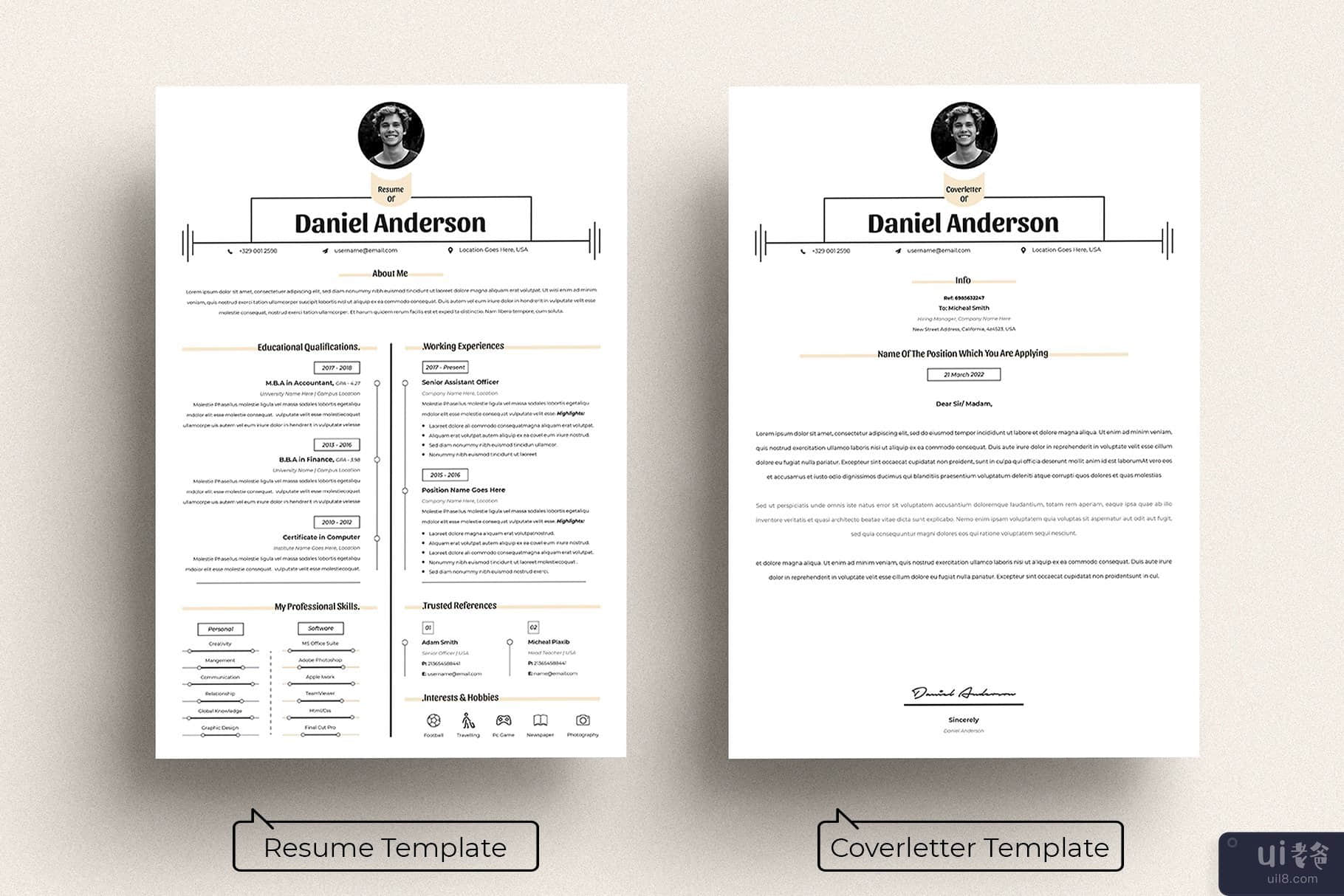 干净的简历模板(Clean Resume CV Template)插图