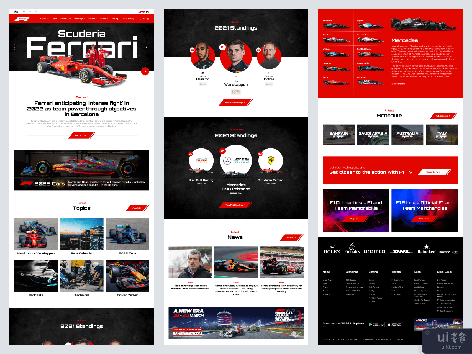 一级方程式网站主页重新设计(Formula 1 Website Homepage Redesign)插图1