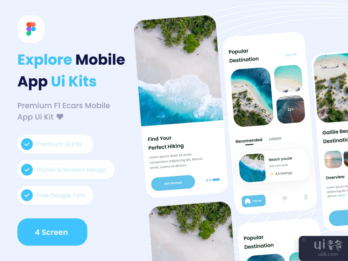 Explore mobile app ui kits template