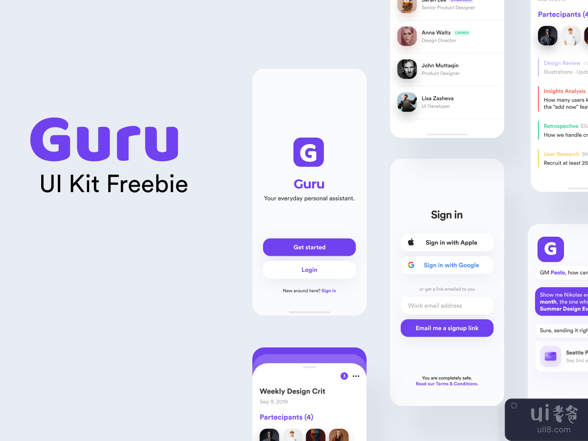 guru - 您的个人助理 UI 套件(guru -your personal assistant UI kit)插图