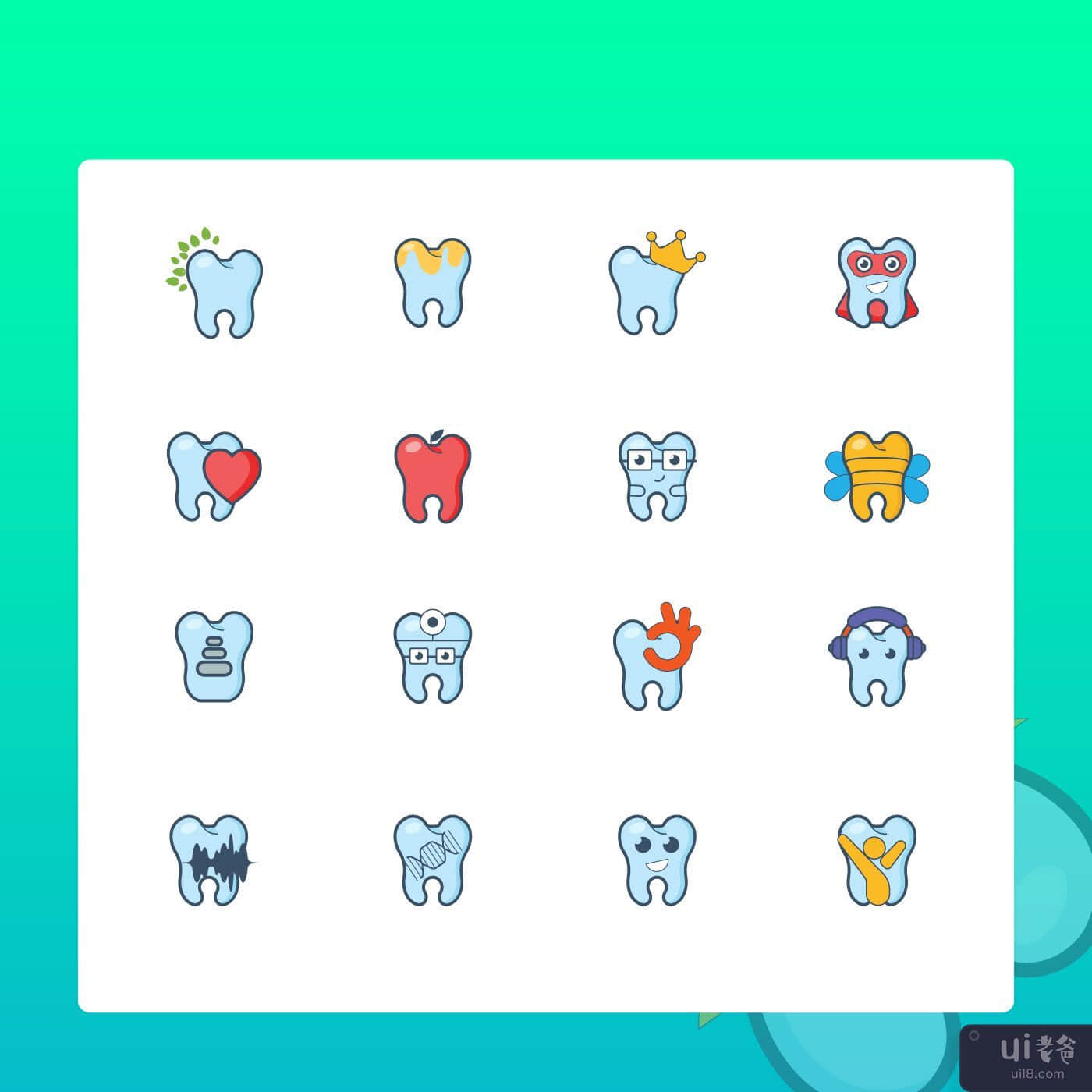 牙齿标志集(Teeth logo sets)插图