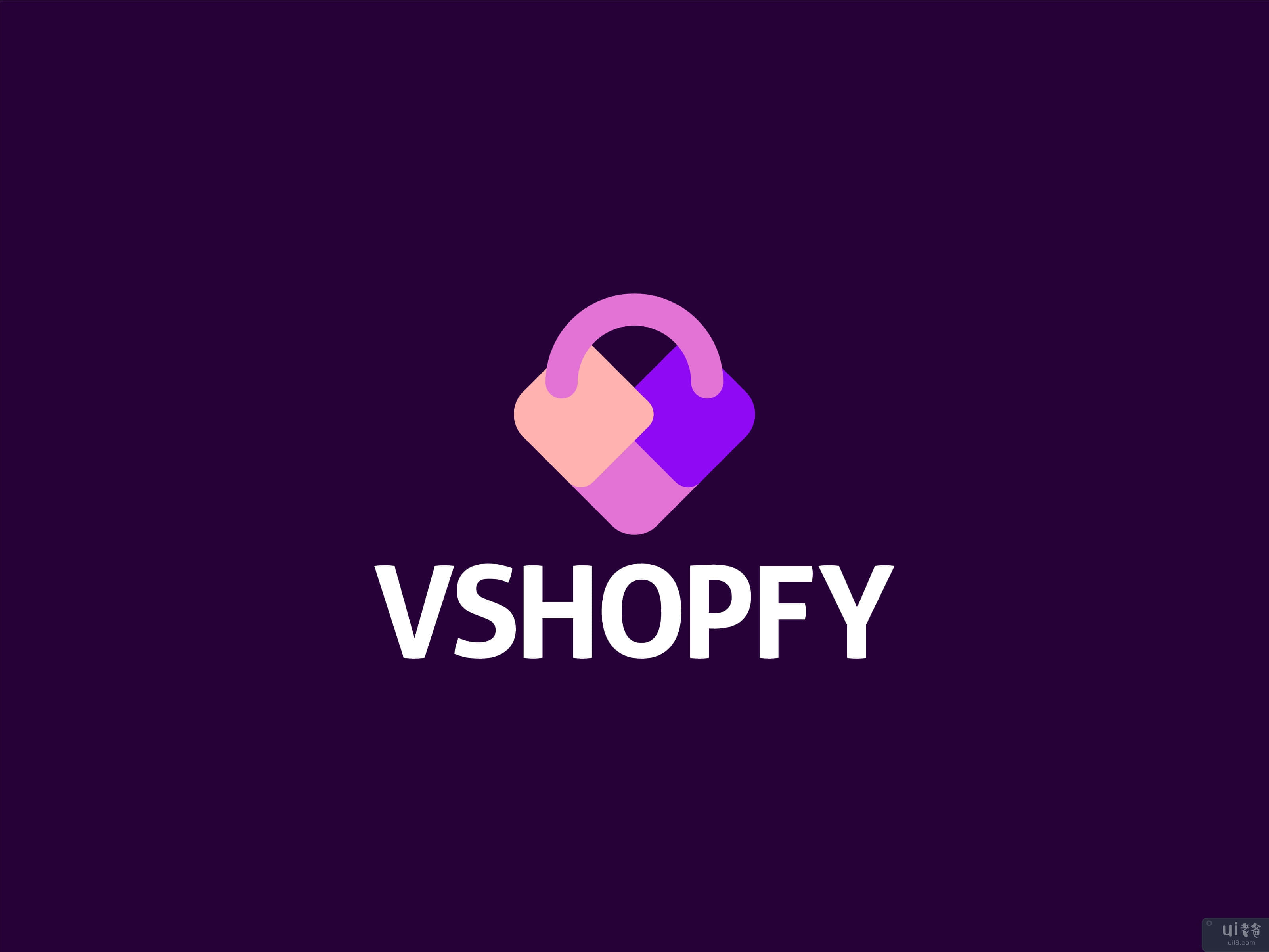 Vshopfy 在线购物应用程序徽标品牌(Vshopfy online shopping app logo branding)插图3