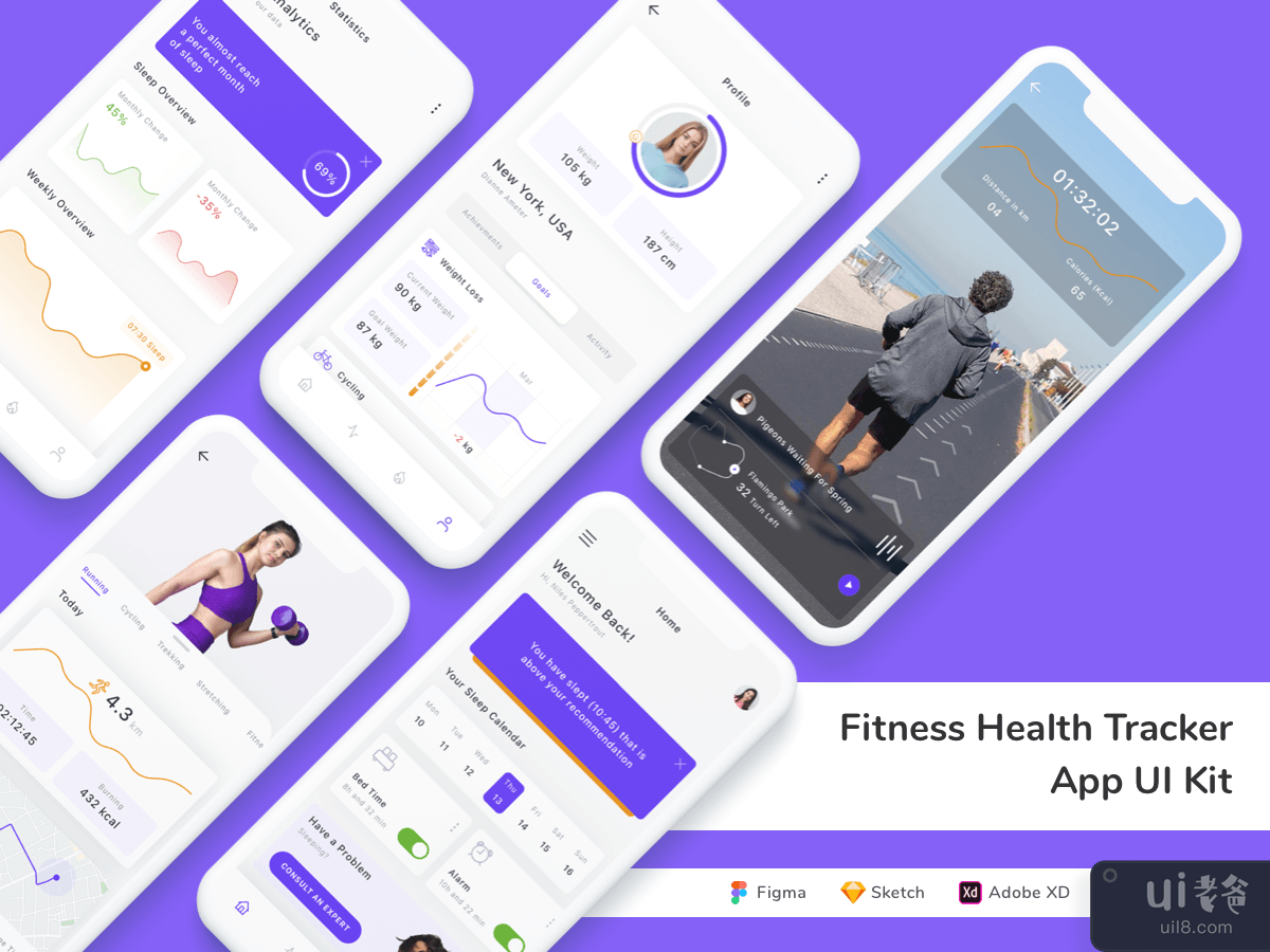 Fitness Health Tracker App UI Kit