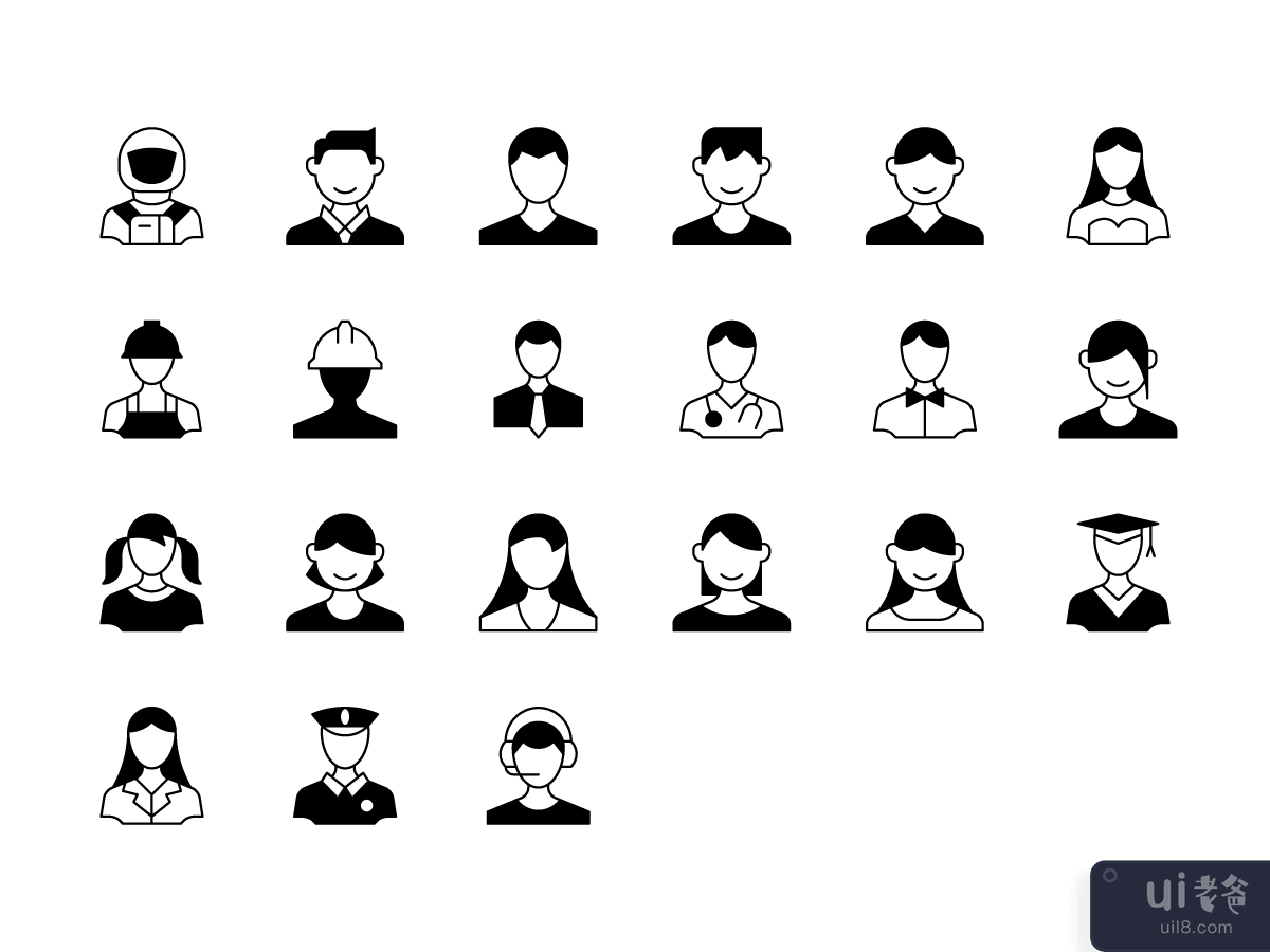 21 User Avatars icons