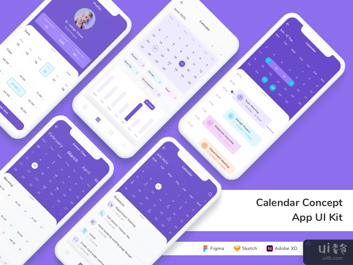 Calendar Concept App UI Kit