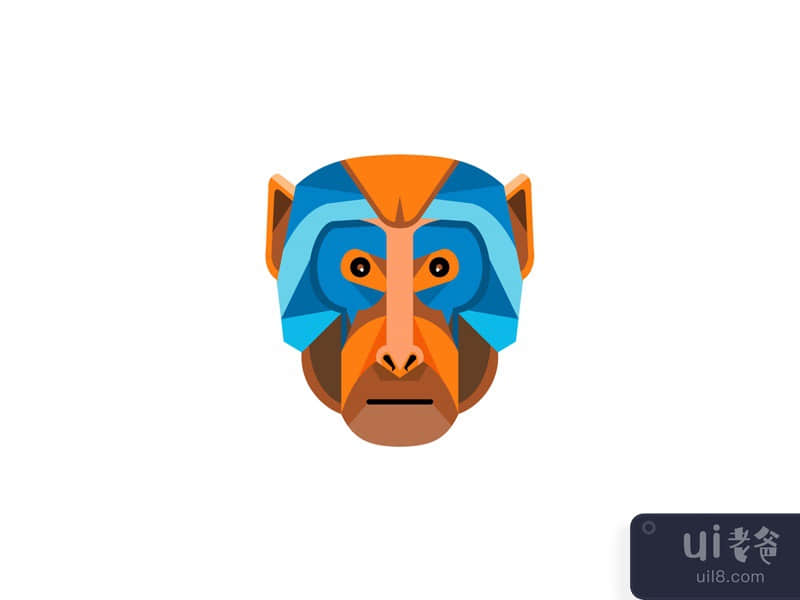 Rhesus Macaque Head Flat Icon
