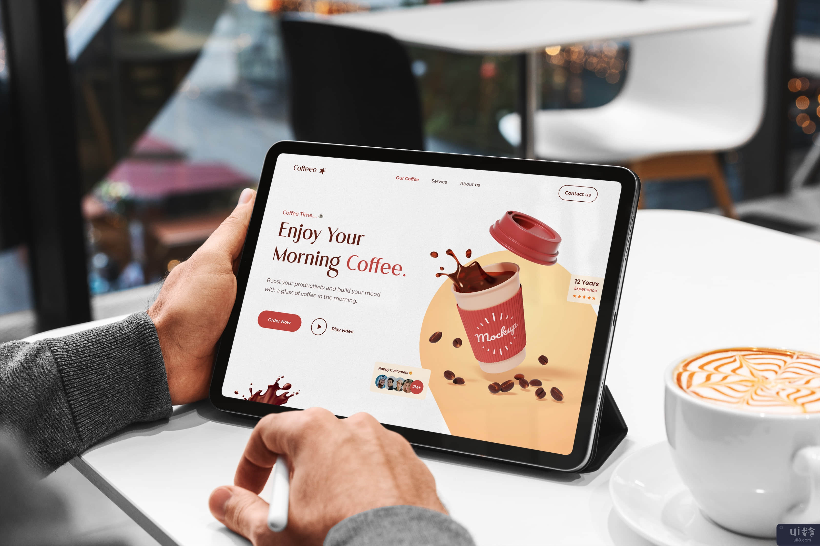Coffeeo - 咖啡店网站标题设计(Coffeeo - Coffee Shop Website Header Design)插图1