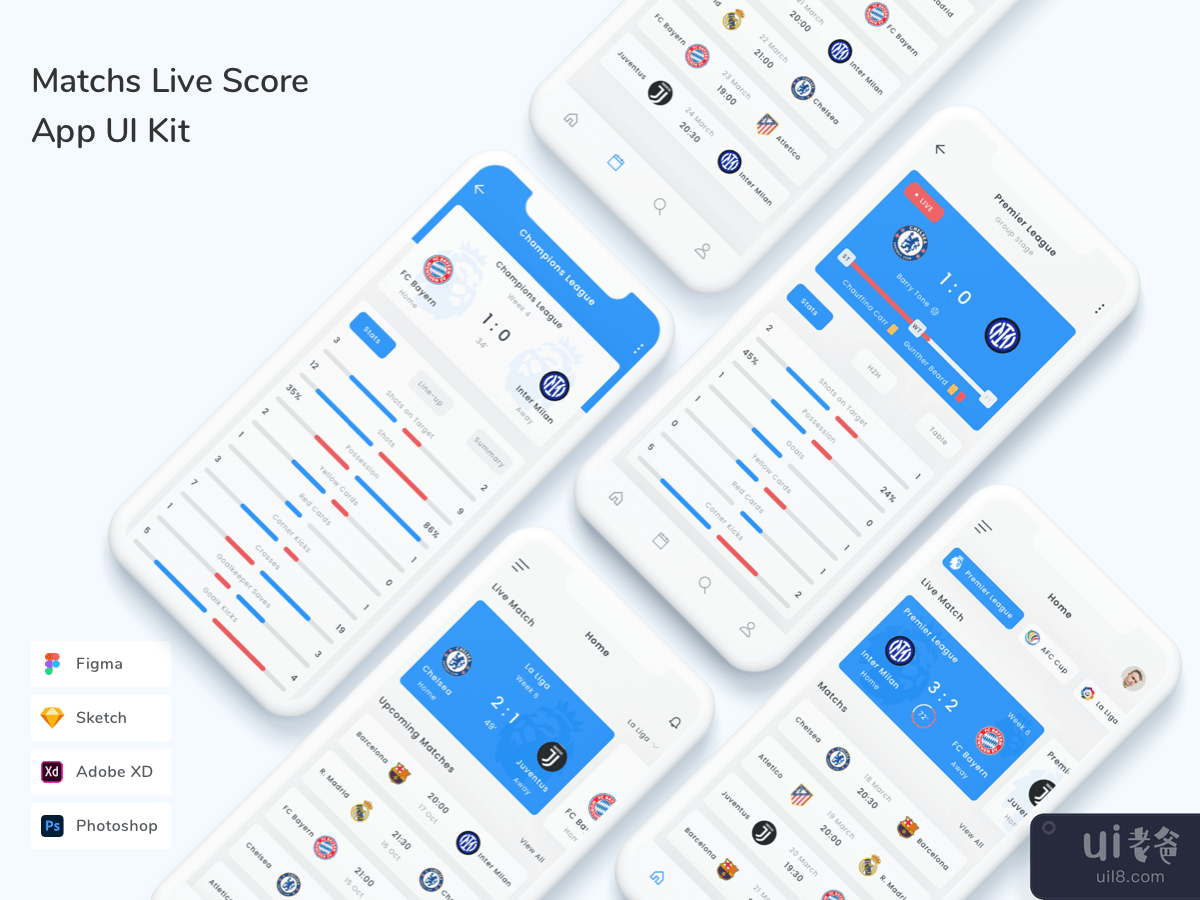 Matchs Live Score App UI Kit