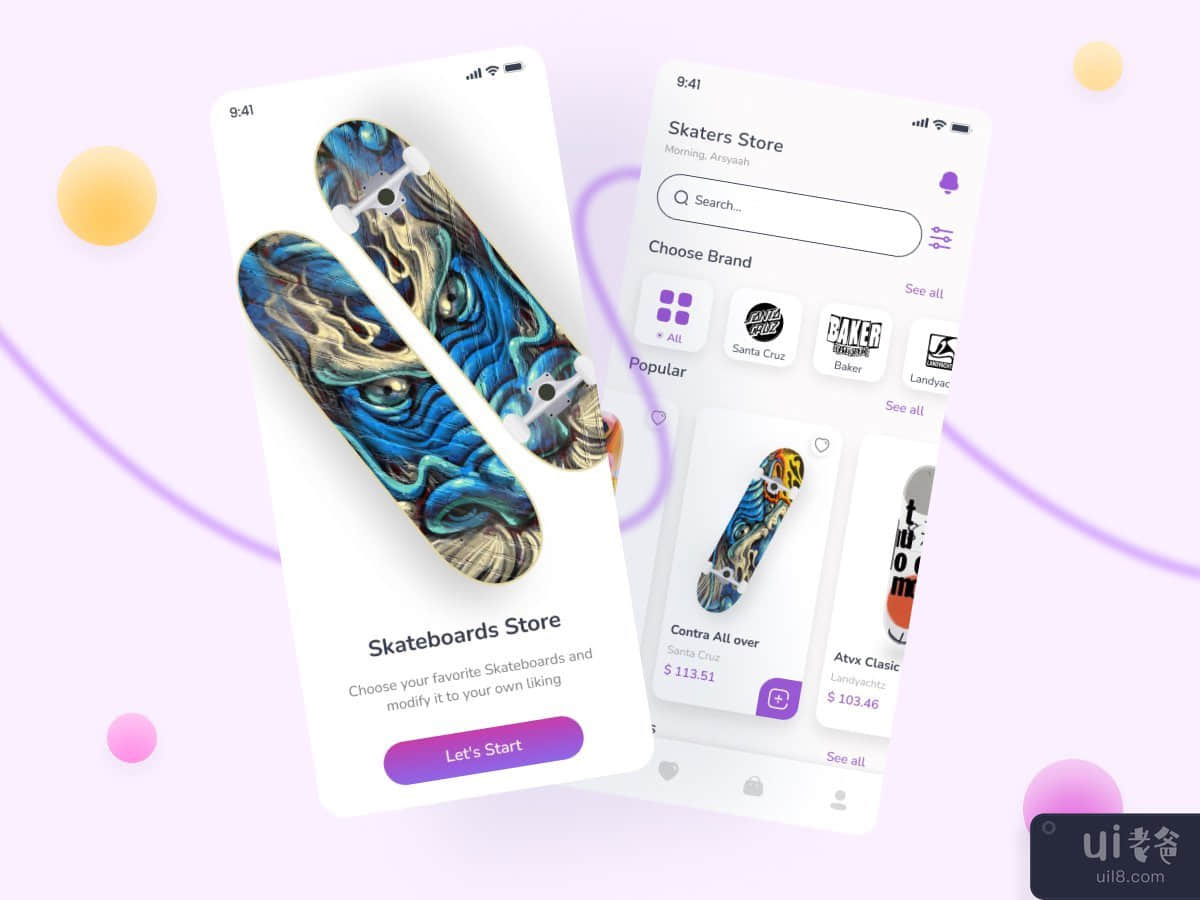 滑板商店应用(Skateboard Store App)插图
