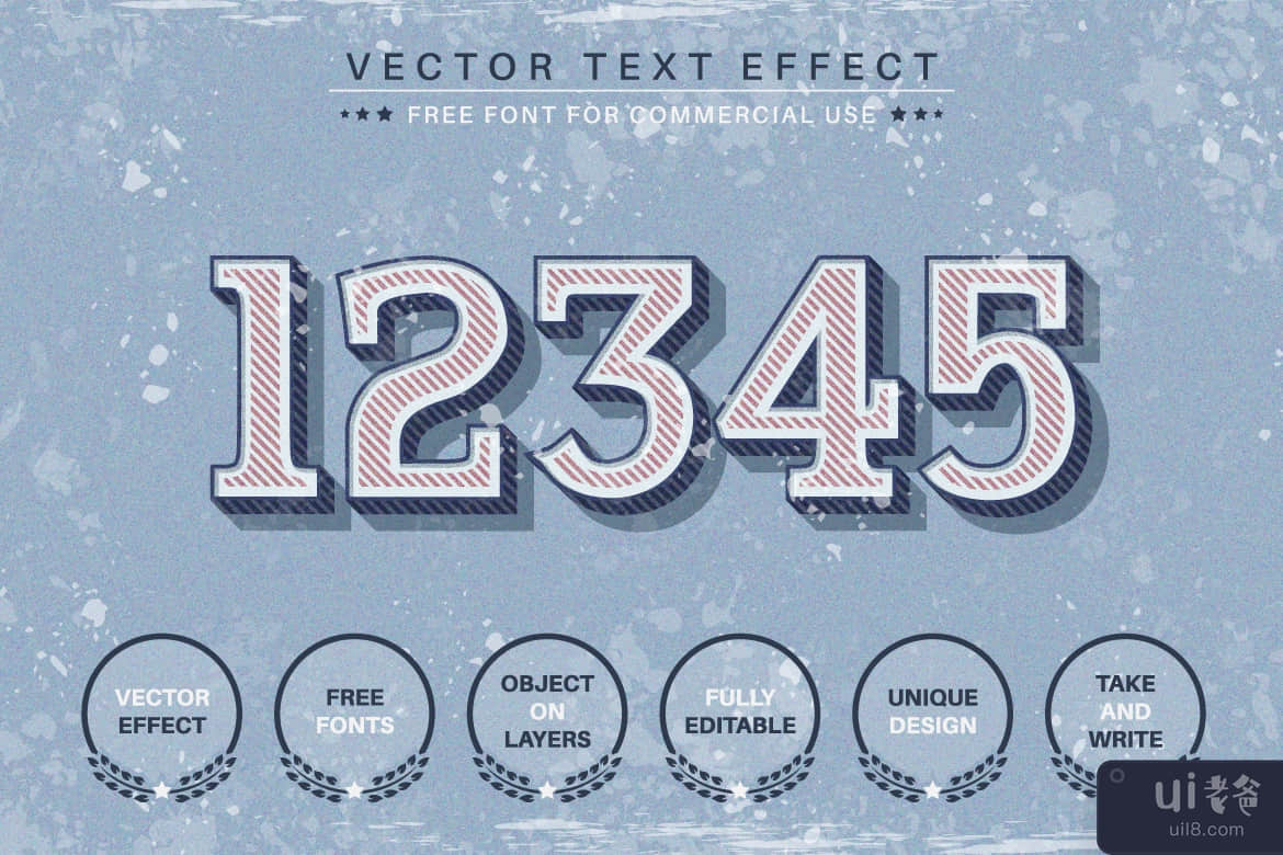 经典复古 - 可编辑的文字效果，字体样式(Classic Retro - Editable Text Effect, Font Style)插图2