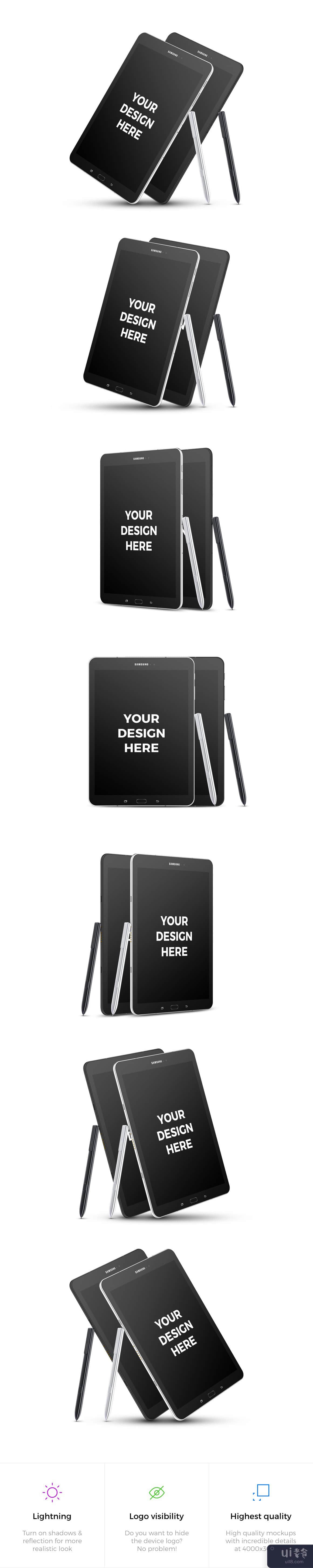 14x 三星 Galaxy Tab S3 样机(14x Samsung Galaxy Tab S3 Mockups)插图