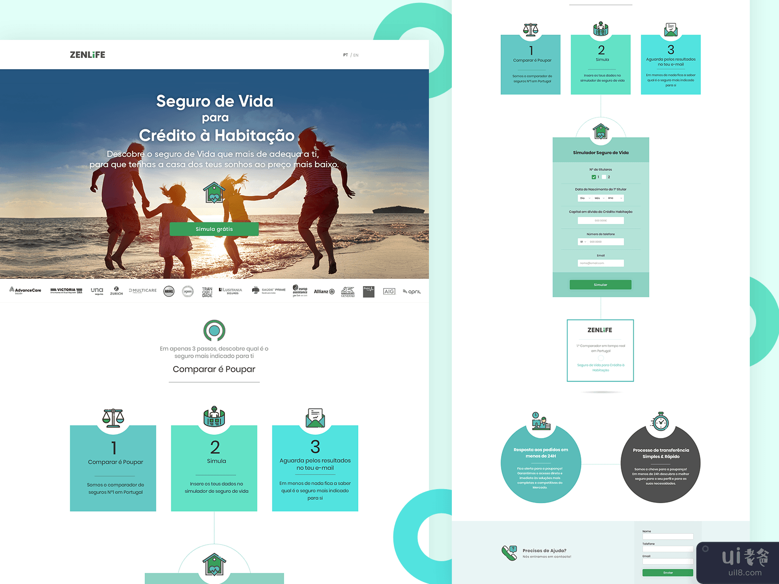 zenlife insurance website design