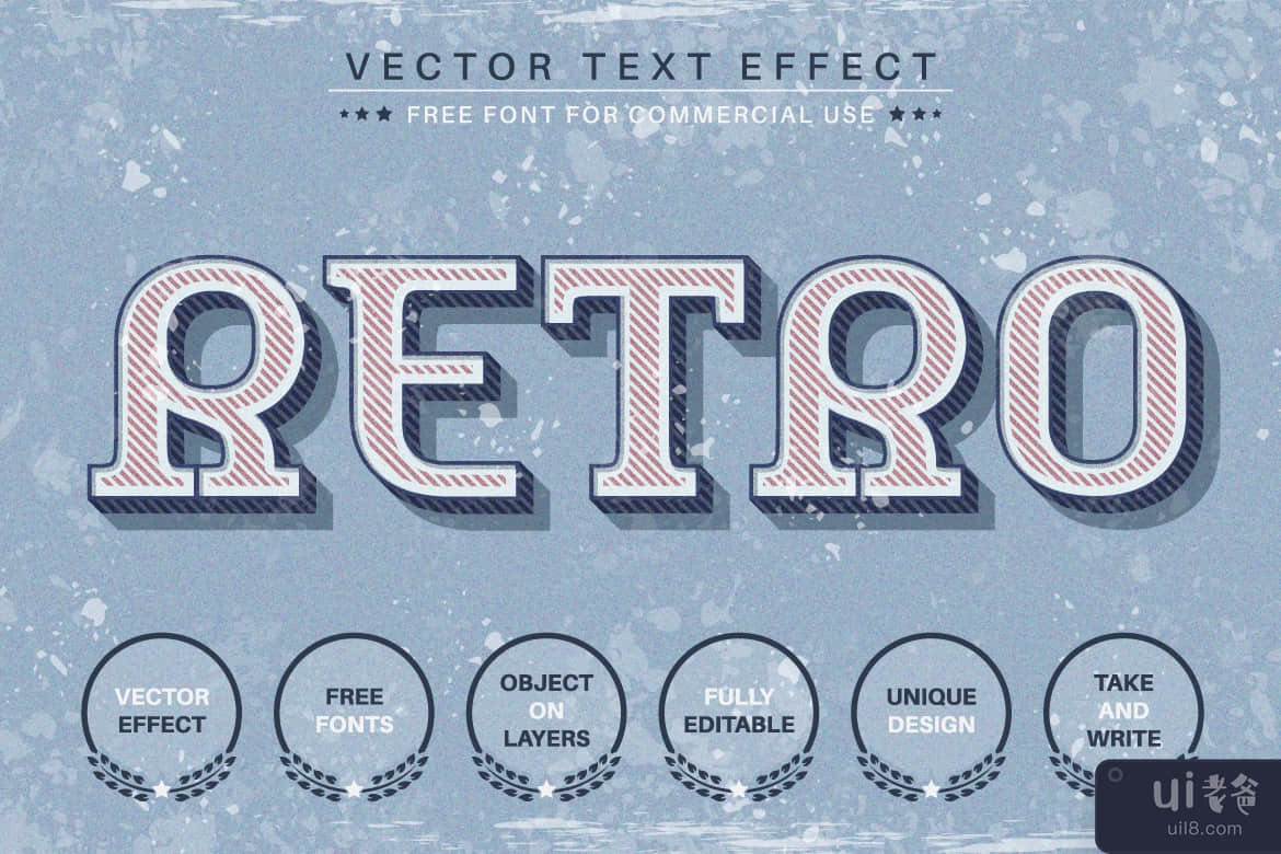 经典复古 - 可编辑的文字效果，字体样式(Classic Retro - Editable Text Effect, Font Style)插图4