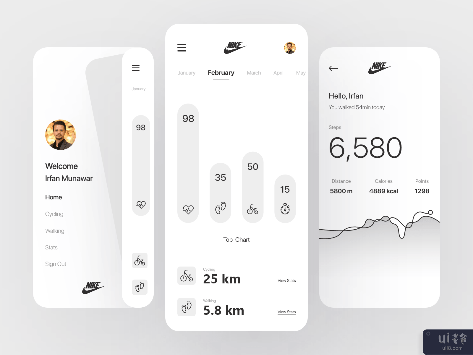 Nike Fitness App Design