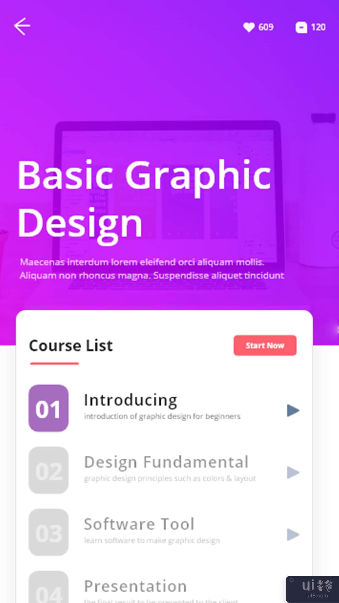 在线课程UI设计(Online Course UI Design)插图1