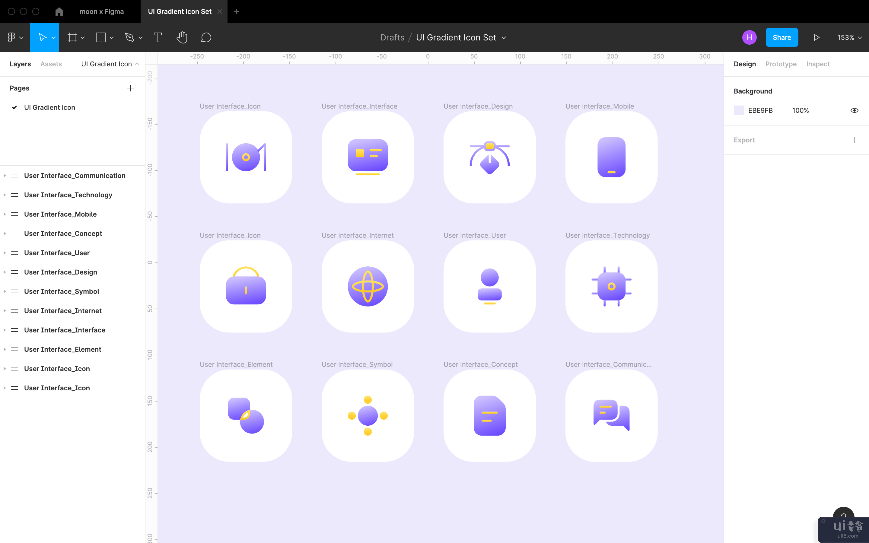 UI 图标渐变集(UI Icon Gradient Set)插图