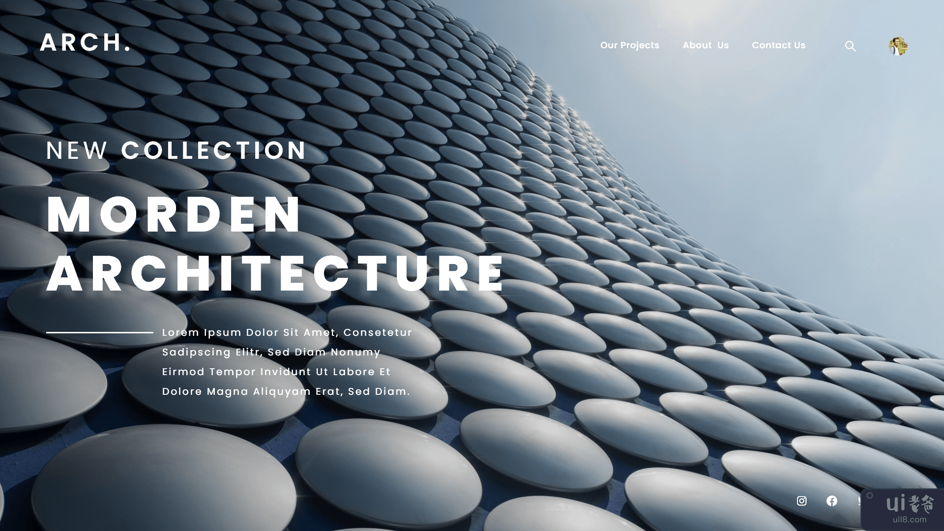 现代建筑登陆页面(Modern Architecture Landing Page)插图