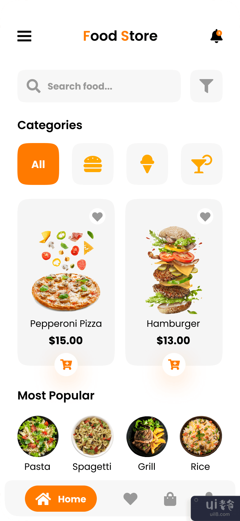 送餐 ios App UI(Food Delivery ios App UI)插图1